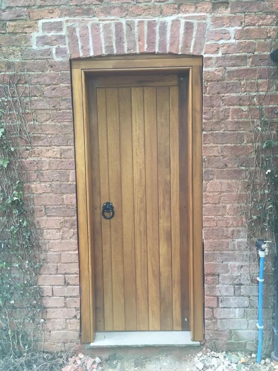 Handmade wooden utility door